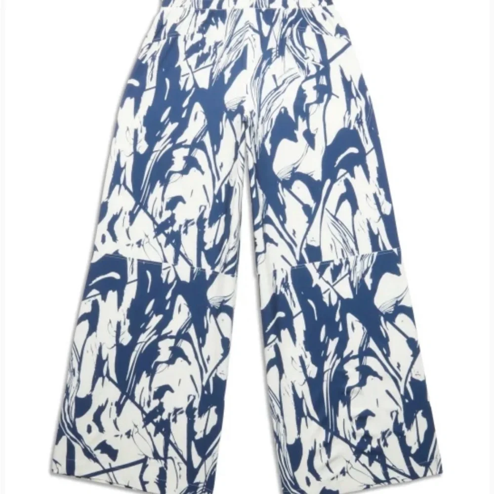 Lululemon swift wide leg mid rise pant ivory and blue size 2 - Picture 4 of 5